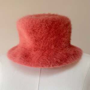 Vintage Nordiska Kompaniet 100% Lapin Rabbit Fur Bucket Hat in Coral Pink
